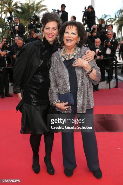 Claudia Squitieri and mother Claudia Cardinale attend the screening of "Sink Or Swim " during the 71st annual Cannes Film Festival at Palais des...
