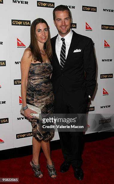 Actor Chris O'Donnell and Caroline Fentress arrives at the Australia Week 2010 Black Tie Gala on January 16, 2010 in Los Angeles, California.