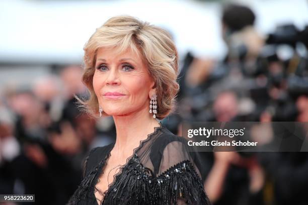 Actress Jane Fonda attends the screening of "Sink Or Swim " during the 71st annual Cannes Film Festival at Palais des Festivals on May 13, 2018 in...