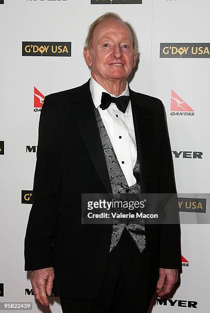 Former tennis player Rod Laver arrives at the Australia Week 2010 Black Tie Gala on January 16, 2010 in Los Angeles, California.