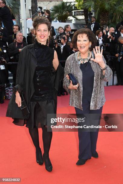 Claudia Squitieri and Claudia Cardinale attend the "Sink Or Swim " Photocall during the 71st annual Cannes Film Festival at Palais des Festivals on...