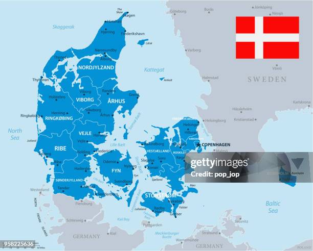 33 - denmark - blue gray 10 - aarhus denmark stock illustrations