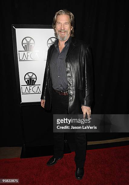 Actor Jeff Bridges attends the 35th annual Los Angeles Film Critics Association Awards at InterContinental Hotel on January 16, 2010 in Century City,...