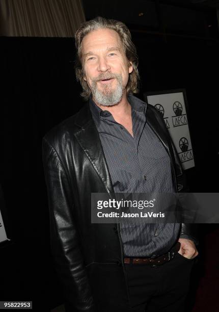 Actor Jeff Bridges attends the 35th annual Los Angeles Film Critics Association Awards at InterContinental Hotel on January 16, 2010 in Century City,...