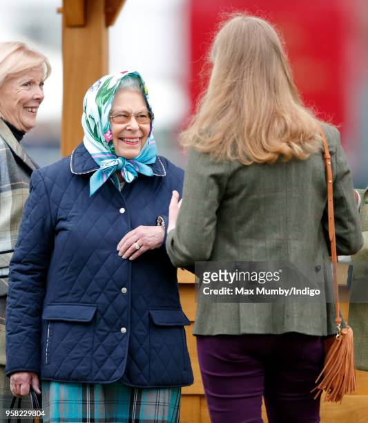 Queen Elizabeth II and Lady Louise Windsor attend day 4 of the Royal Windsor Horse Show in Home Park on May 12, 2018 in Windsor, England. This year...