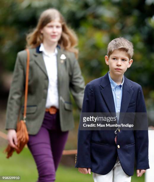 Lady Louise Windsor and James, Viscount Severn attend day 4 of the Royal Windsor Horse Show in Home Park on May 12, 2018 in Windsor, England. This...