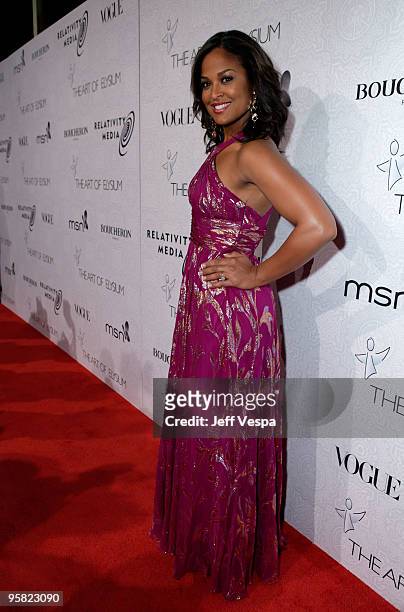 Boxer Laila Ali arrives at The Art of Elysium's 3rd Annual Black Tie Charity Gala "Heaven" on January 16, 2010 in Beverly Hills, California.