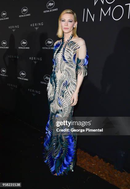 Cate Blanchett attends the Kering Women In Motion dinner during the 71st annual Cannes Film Festival at Place de la Castre on May 13, 2018 in Cannes,...