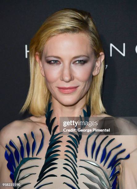 Cate Blanchett attends the Kering Women In Motion dinner during the 71st annual Cannes Film Festival at Place de la Castre on May 13, 2018 in Cannes,...