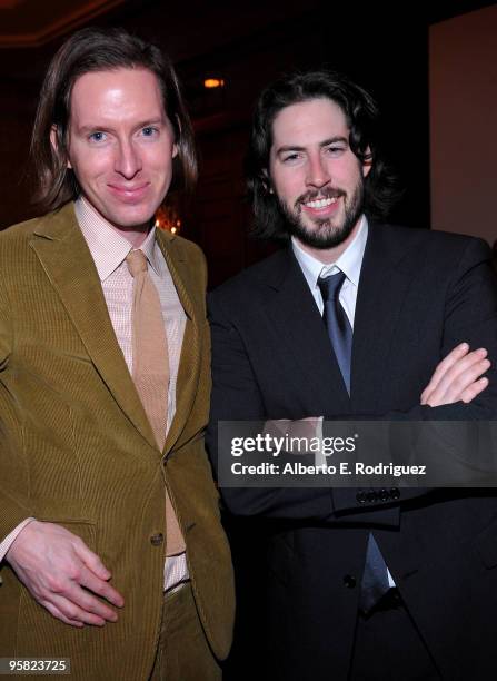 Director Wes Anderson and director Jason Reitman attend the 35th Annual Los Angeles Film Critics Association Awards at the InterContinental Hotel on...