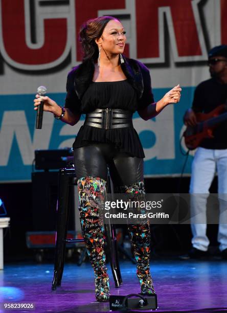 Singer Chante Moore performs onstage at Wade Ford Summer Concert Series presents Love & Laughter at Mable House Barnes Amphitheatre on May 13, 2018...