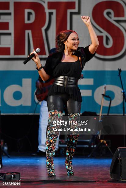 Singer Chante Moore performs onstage at Wade Ford Summer Concert Series presents Love & Laughter at Mable House Barnes Amphitheatre on May 13, 2018...