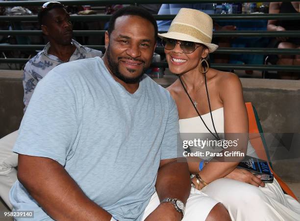 Retired NFL Player Jerome Bettis and his wife Trameka Boykin attend Wade Ford Summer Concert Series presents Love & Laughter at Mable House Barnes...