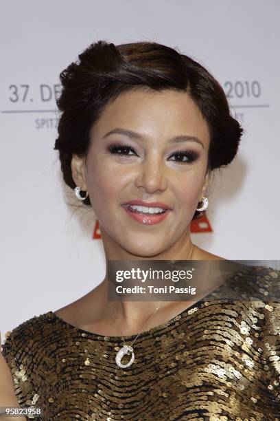 Verona Pooth attends the 37 th German Filmball 2010 at the hotel Bayrischer Hof on January 16, 2010 in Munich, Germany.