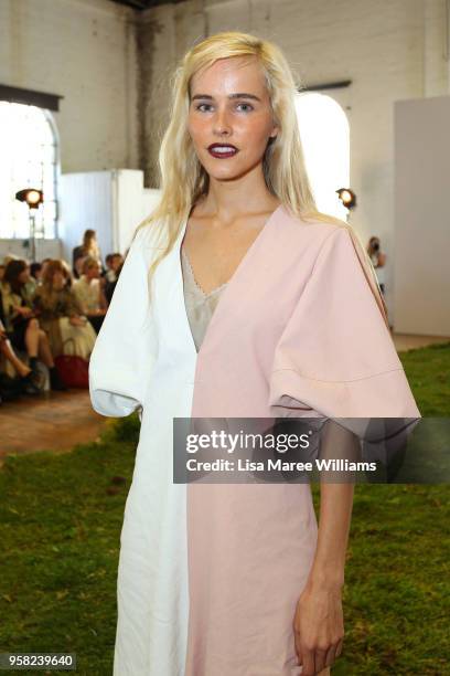 Isabel Lucas attends Lee Mathews show at Mercedes-Benz Fashion Week Resort 19 Collections at Carriageworks on May 14, 2018 in Sydney, Australia.