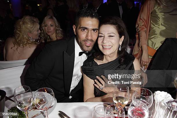 Rapper Bushido and actress Hannelore Elsner attend the 37 th German Filmball 2010 at the hotel Bayrischer Hof on January 16, 2010 in Munich, Germany.