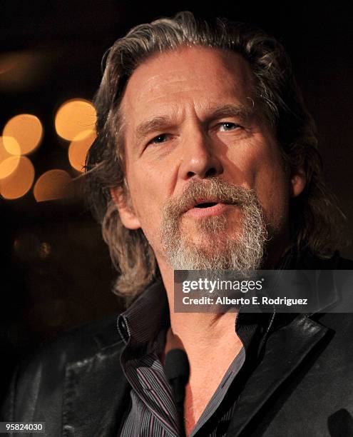 Actor Jeff Bridges attends the 35th Annual Los Angeles Film Critics Association Awards at the InterContinental Hotel on January 16, 2010 in Century...