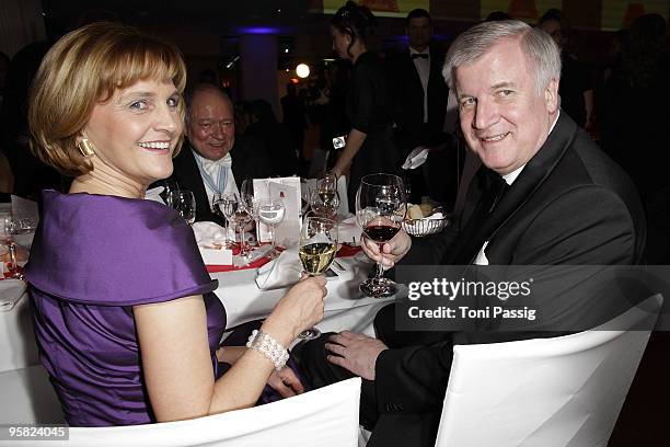 Horst Seehofer and wife Karin Seehofer attend the 37 th German Filmball 2010 at the hotel Bayrischer Hof on January 16, 2010 in Munich, Germany.