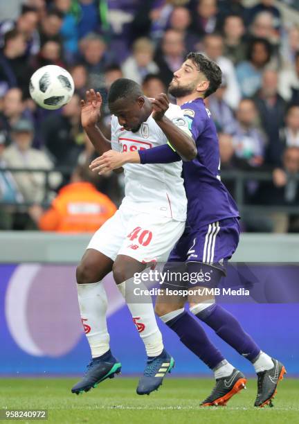 Brussels , Belgium / Rsc Anderlecht v Standard de Liege / "nPaul-Jose MPOKU - Josue SA"nFootball Jupiler Pro League 2017 - 2018 Play-Off 1 Matchday 8...