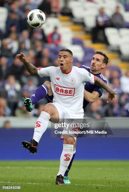 Brussels , Belgium / Rsc Anderlecht v Standard de Liege / "nCARLINHOS - Sven KUMS"nFootball Jupiler Pro League 2017 - 2018 Play-Off 1 Matchday 8 /...