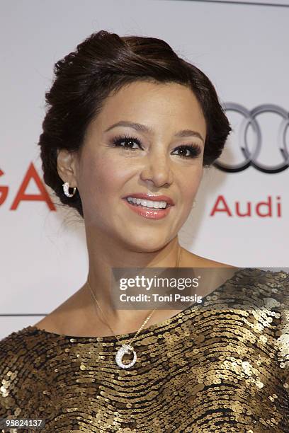 Verona Pooth attends the 37 th German Filmball 2010 at the hotel Bayrischer Hof on January 16, 2010 in Munich, Germany.