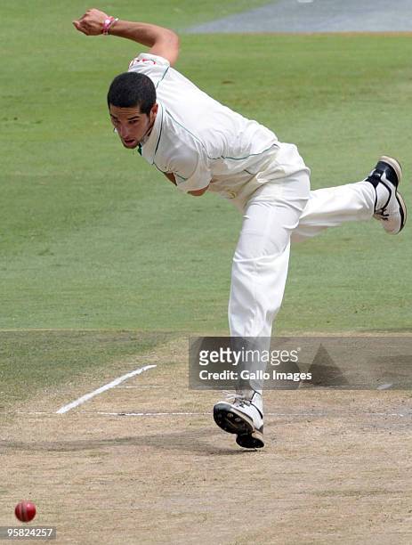 Wayne Parnell of South Africa during day 4 of the 4th Test match between South Africa and England from Bidvist Wanderers on January 17, 2010 in...
