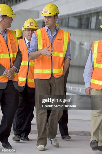 Prince William views developments at Eden Park for the 2011 Rugby World Cup on the first day of his visit to New Zealand on January 17, 2010 in...