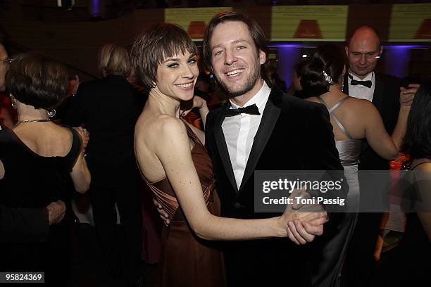 Actress Christiane Paul and director Florian Gallenberger attend the 37 th German Filmball 2010 at the hotel Bayrischer Hof on January 16, 2010 in...