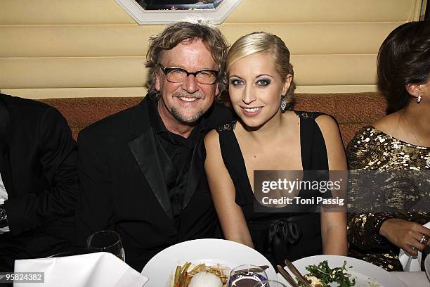 Martin Krug, girlfriend Verena Kerth and Verona Pooth attend the 37 th German Filmball 2010 at the hotel Bayrischer Hof on January 16, 2010 in...