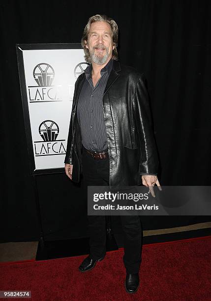 Actor Jeff Bridges attends the 35th annual Los Angeles Film Critics Association Awards at InterContinental Hotel on January 16, 2010 in Century City,...