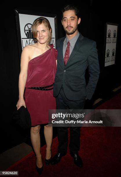 Anna Axster and Ryan Bingham attend the 35th Annual Los Angeles Film Critics Association Awards at InterContinental Hotel on January 16, 2010 in...