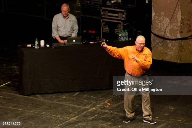 Steve Murphy and Javier Pena attend a conversation on Narcos Murphy at Brixton Academy on May 13, 2018 in London, England.