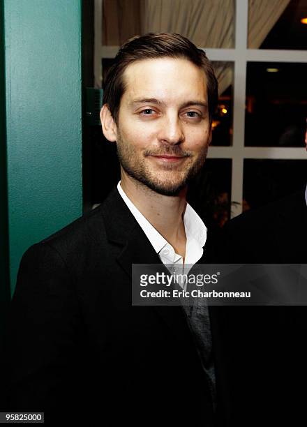 Tobey Maguire at Lionsgate pre Golden Globe party at the Polo Lounge at the Beverly Hills Hotel on January 16, 2010 in Beverly Hills, California.
