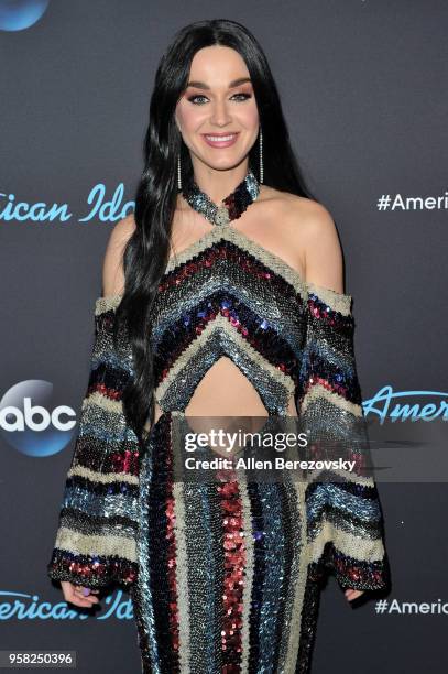 Singer/judge Katy Perry arrives at ABC's "American Idol" show on May 13, 2018 in Los Angeles, California.