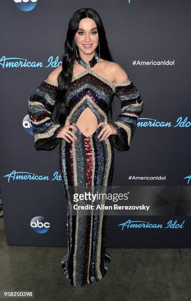 Singer/judge Katy Perry arrives at ABC's "American Idol" show on May 13, 2018 in Los Angeles, California.