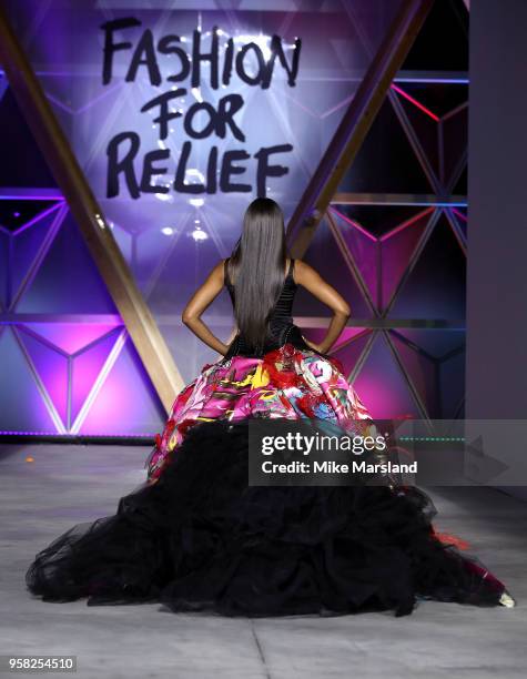 Naomi Campbell walks the runway during Fashion For Relief Cannes 2018 during the 71st annual Cannes Film Festival at Aeroport Cannes Mandelieu on May...