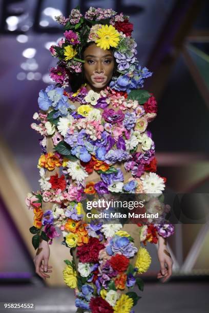 Winnie Harlow walks the runway during Fashion For Relief Cannes 2018 during the 71st annual Cannes Film Festival at Aeroport Cannes Mandelieu on May...