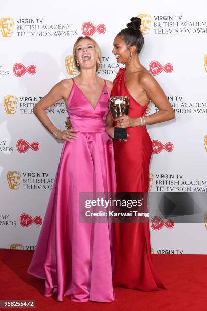 Amanda Holden and Alesha Dixon with the award for Entertainment Programme for 'Britain's Got Talent', pose in the press room at the Virgin TV British...