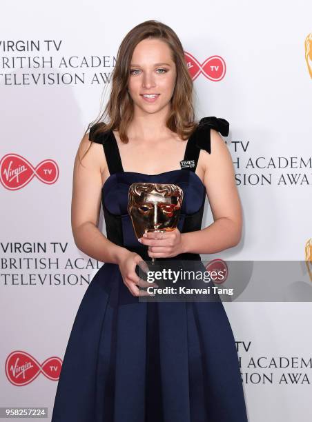 Winner of the Leading Actress award for 'Three Girls', Molly Windsor poses in the press room during the Virgin TV British Academy Television Awards...