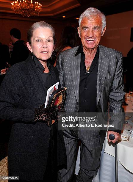 Actress Genevieve Bujold and actor Jean-Paul Belmondo attend the 35th Annual Los Angeles Film Critics Association Awards at the InterContinental...