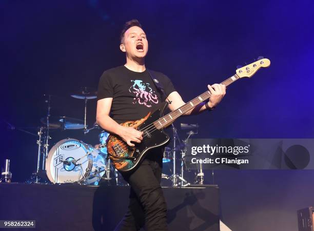Mark Hoppus of Blink 182 performs during the Live 105 BFD at Concord Pavilion on May 13, 2018 in Concord, California.