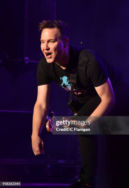 Mark Hoppus of Blink 182 performs during the Live 105 BFD at Concord Pavilion on May 13, 2018 in Concord, California.