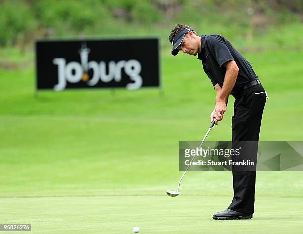 Charl Schwartzel of South Africa putting on the sixth hole during the final round of the Joburg Open at Royal Johannesburg and Kensington Golf Club...