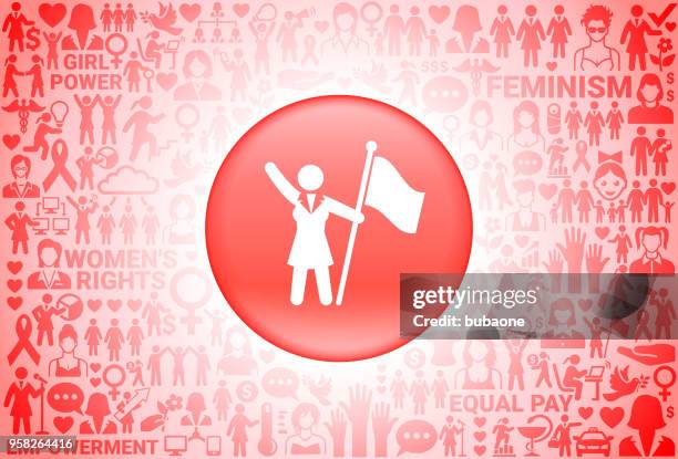 flag stickfigure  girl power women's rights background - stickfigure stock illustrations