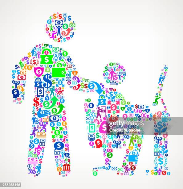 helping child money vector icon pattern - child computer white background stock illustrations