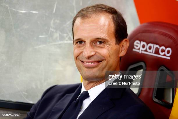 Massimiliano Allegri of Juventus at Olimpico Stadium in Rome, Italy on May 13, 2018 during Serie A match between AS Roma and Juventus.