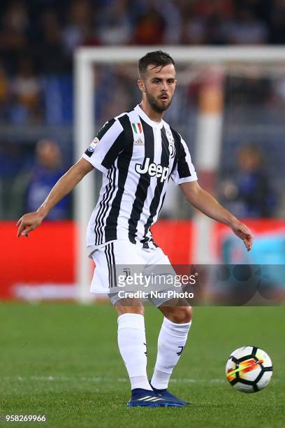 Miralem Pjanic of Juventus at Olimpico Stadium in Rome, Italy on May 13, 2018 during Serie A match between AS Roma and Juventus.