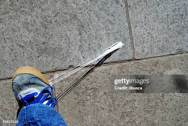 bubble gum accident - chewing gum shoe stock pictures, royalty-free photos & images