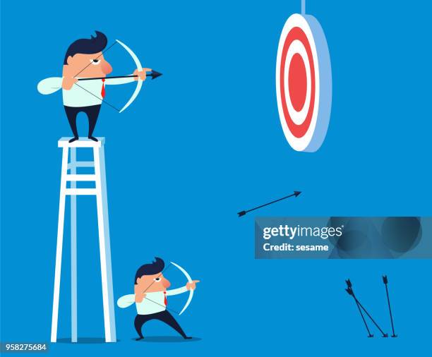 success and failure - off target stock illustrations