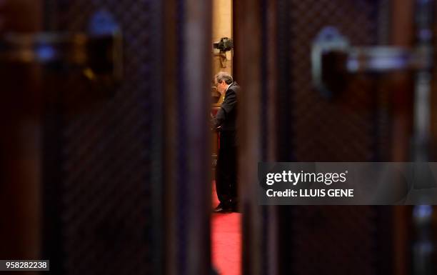 Junts per Catalonia MP and presidential candidate Quim Torra delivers a speech during a vote session to elect a new regional president at the Catalan...